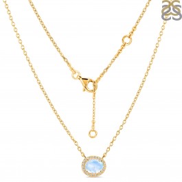 Rarities Gold-Plated ite and White Topaz Station Necklace