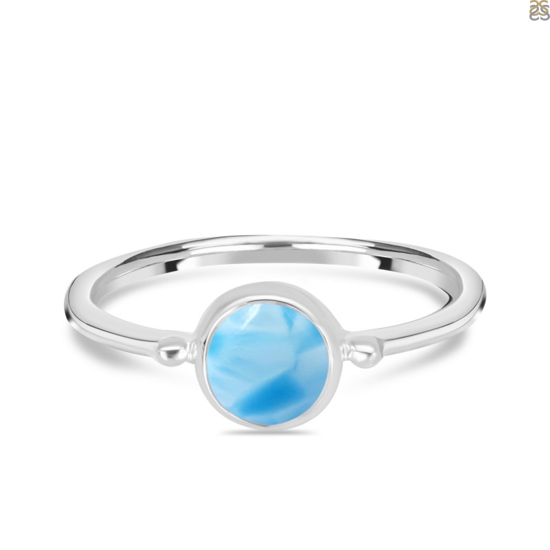 Buy Blue Larimar Stone Ring at Wholesale Prices | Rananjay Exports