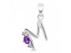 Amethyst & White Topaz Alphabet M Pendant AMT-RDA-13.