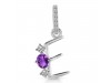 Amethyst & White Topaz Alphabet E Pendant AMT-RDA-83