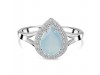 Blue Chalcedony & White Topaz Ring BLX-RDR-2253.