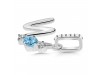 Blue Topaz & White Topaz Alphabet W Pendant BTZ-RDA-101.