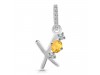 Citrine & White Topaz Alphabet X Pendant CIT-RDA-102.