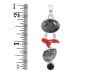 Red Coral/Black Rutile/Herkimer Diamond/Black Spinel Pendant-2SP COR-1-261