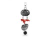 Red Coral/Black Rutile/Herkimer Diamond/Black Spinel Pendant-2SP COR-1-261