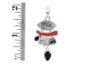 Red Coral/Black Rutile/Herkimer Diamond/Black Spinel Pendant-2SP COR-1-265
