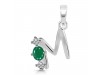 Green Onyx & White Topaz Alphabet M Pendant GRO-RDA-65