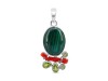 Malachite/Red Coral/Peridot Pendant-2SP MLC-1-57