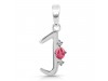 Ruby & White Topaz Alphabet J Pendant RBY-RDA-10.