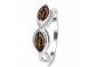 Smoky & White Topaz Ring SMY-RDR-461.