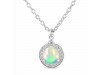 Opal & White Topaz Necklace With Slider Lock OPL-RDN-72.