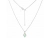 Opal & White Topaz Necklace With Slider Lock OPL-RDN-79.