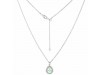 Opal & White Topaz Necklace With Slider Lock OPL-RDN-80.