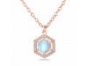 Moonstone & White Topaz Necklace With Slider Lock RBM-RDN-69.