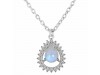 Moonstone & White Topaz Necklace With Slider Lock RBM-RDN-80.