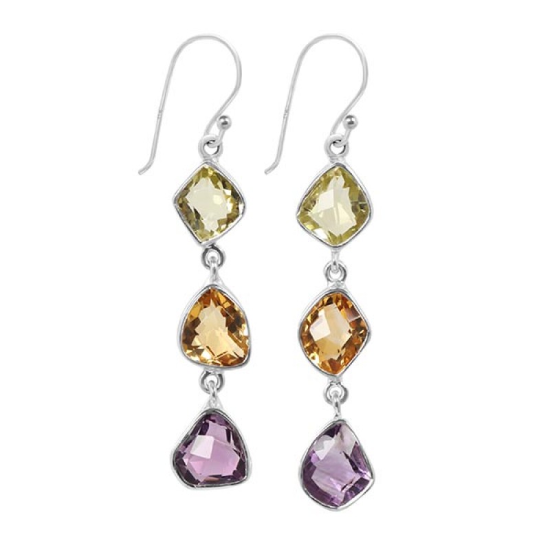 Multi Gemstone Earring-P-2