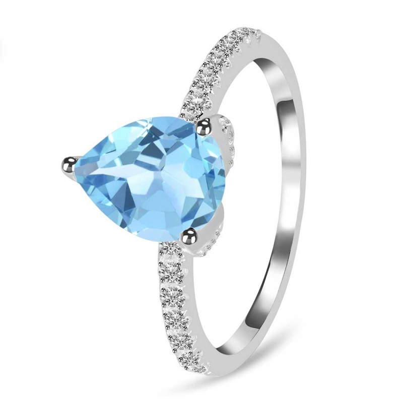 Blue Topaz & White Topaz Ring