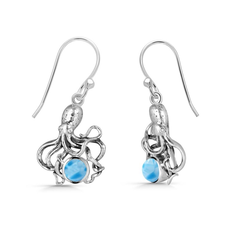 Larimar Octopus Earring