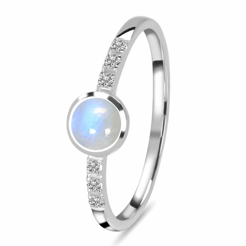 Moonstone & White Topaz Ring