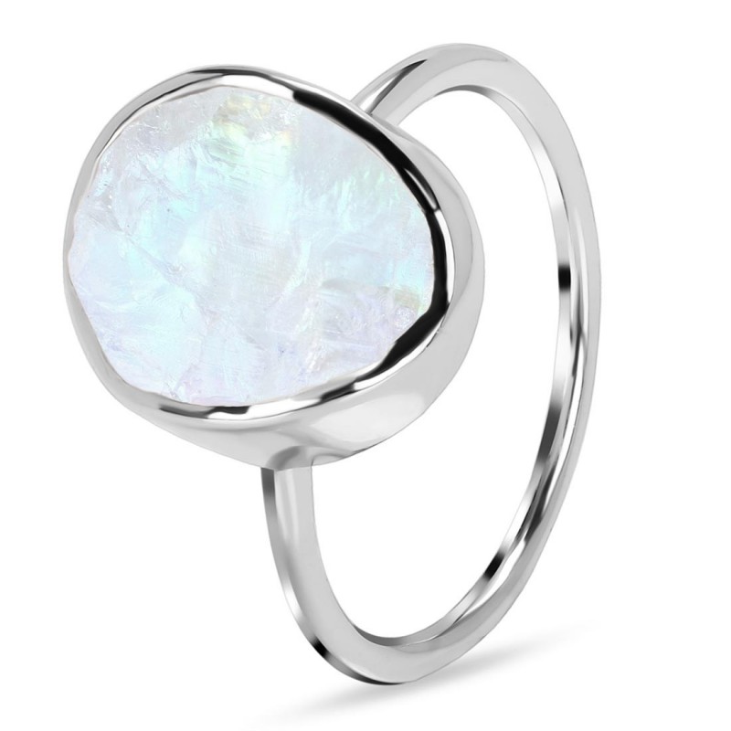 Moonstone Raw Crystal Ring
