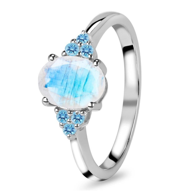 Moonstone & Blue Topaz Ring