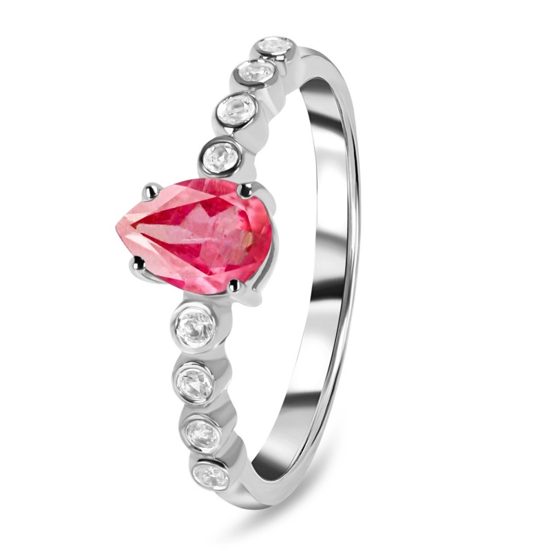 Ruby & White Topaz Ring