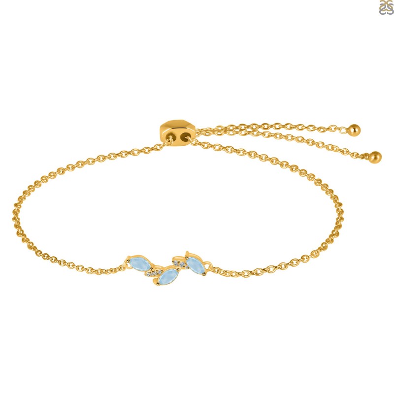 Gold and Silver Treasure Natural Aquamarine Purple Pearl Crystal Bracelet -  Shop ziwei1688 Bracelets - Pinkoi