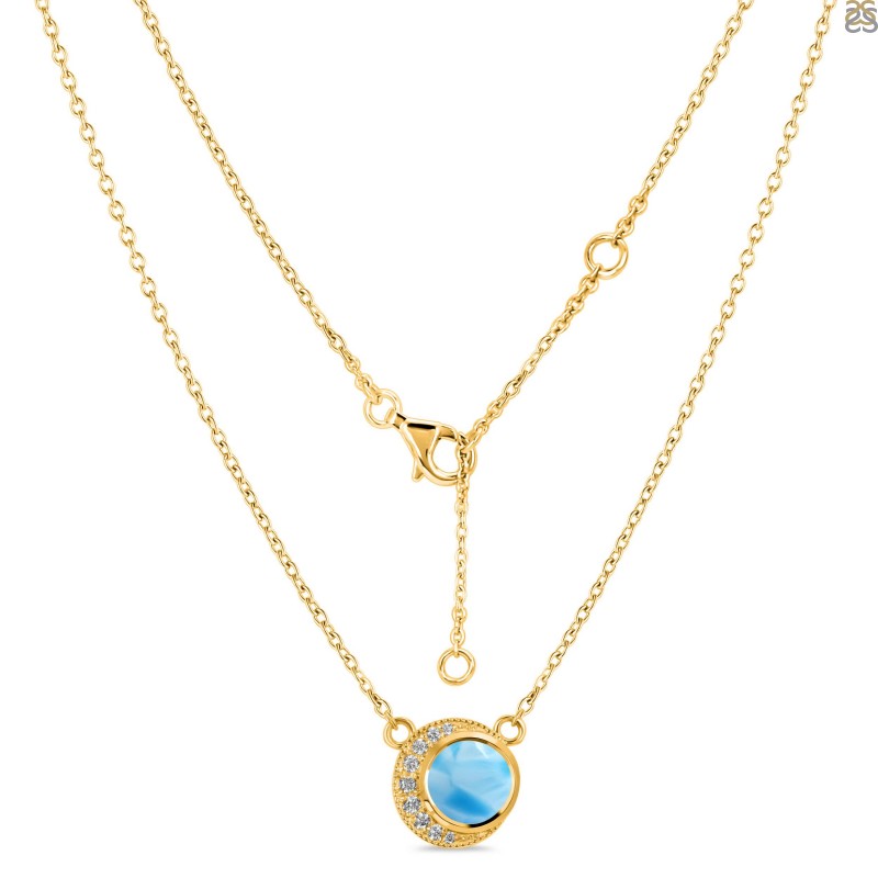 Shop Oceanic Natural Turquoise 18K Gold Pendant for Women | Gehna