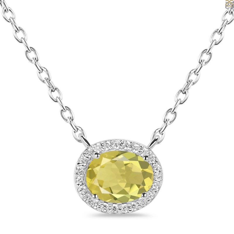 White Topaz, Lemon Quartz Plated Yellow Gold Silver Necklace | Sparkle  Stargaze Asscher Necklace