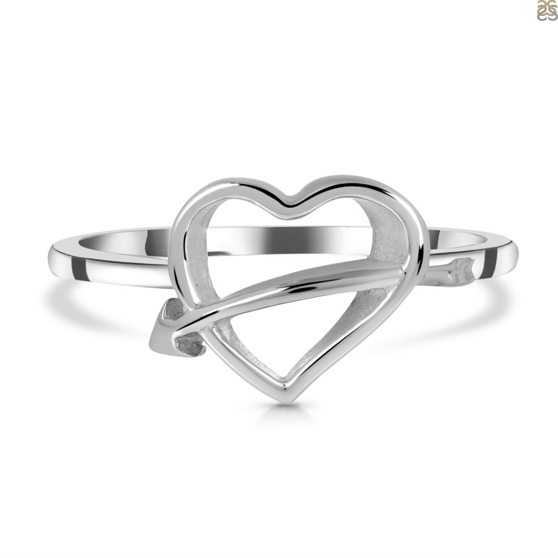Buy Sterling Silver Heart Ring Double Heart Promise Ring Gift for Her Love  Ring Solid Silver 925 Online in India - Etsy