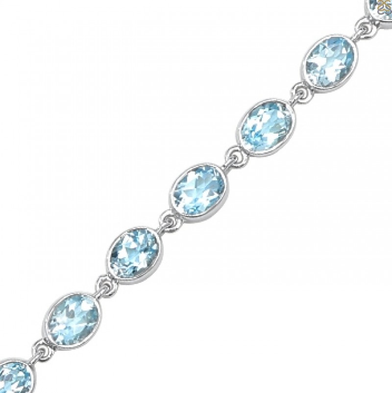 Amazon.com: 9mm Jewelry Bracelet Natural Blue Topaz Crystal Gemstone  Elastic Round Bead: Clothing, Shoes & Jewelry