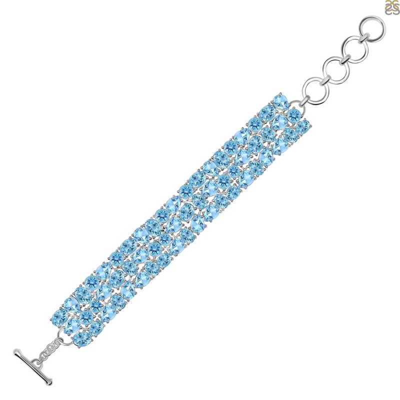 December blue Topaz Birthstone Bracelet Created With Zircondia® Crystals by  Philip Jones - Etsy