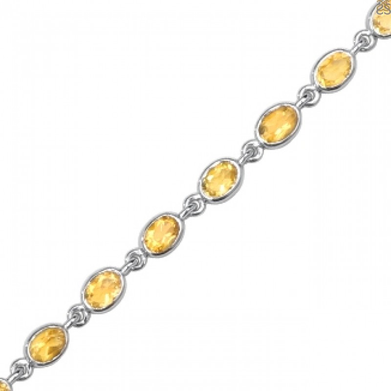 Gems en Vogue 8.48ctw Brazilian Canary Yellow Citrine Tennis Bracelet