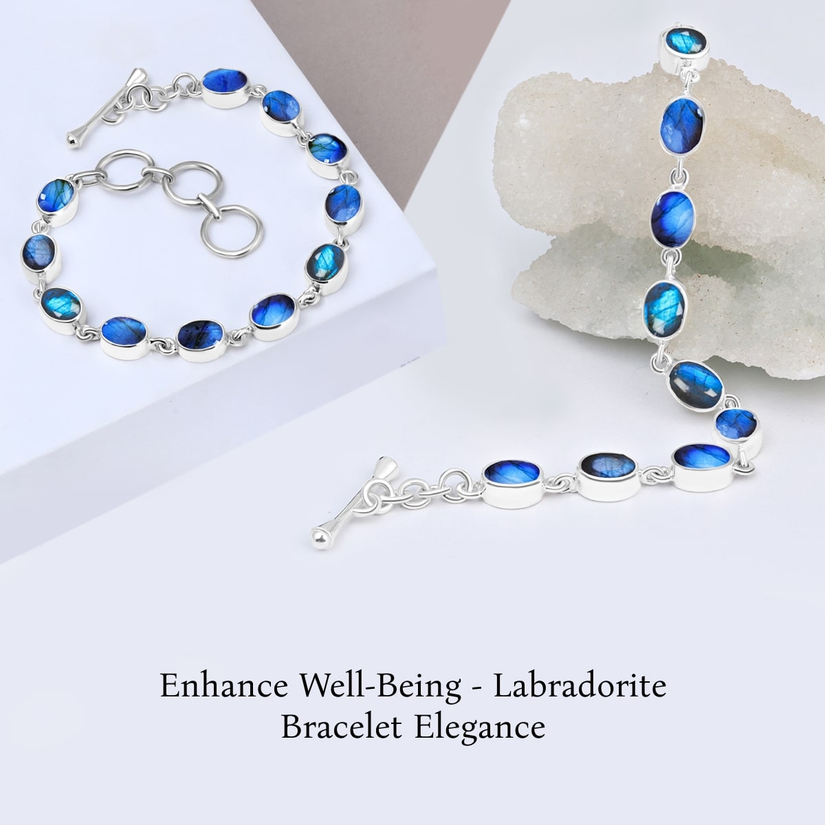 Larvikite Black Labradorite Gemstone Elastic Stretchy Bracelets 8mm -  Awakenings